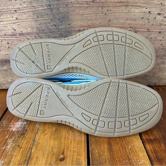Sperry Top-Sider 2-Eye Bluefish Boat Shoe 7 White Blue - Picture 6 of 10